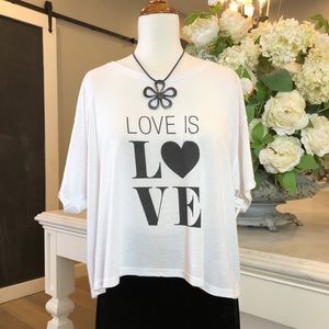 NWT BCBG White Love is Love Tee